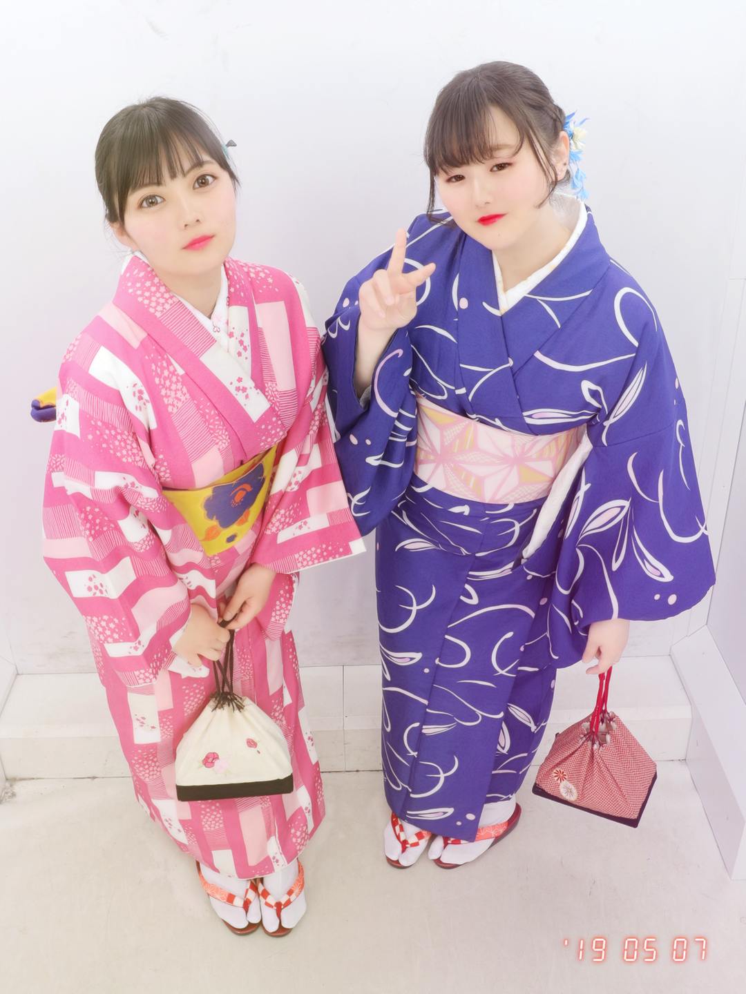 お着物でプリクラ♡♡